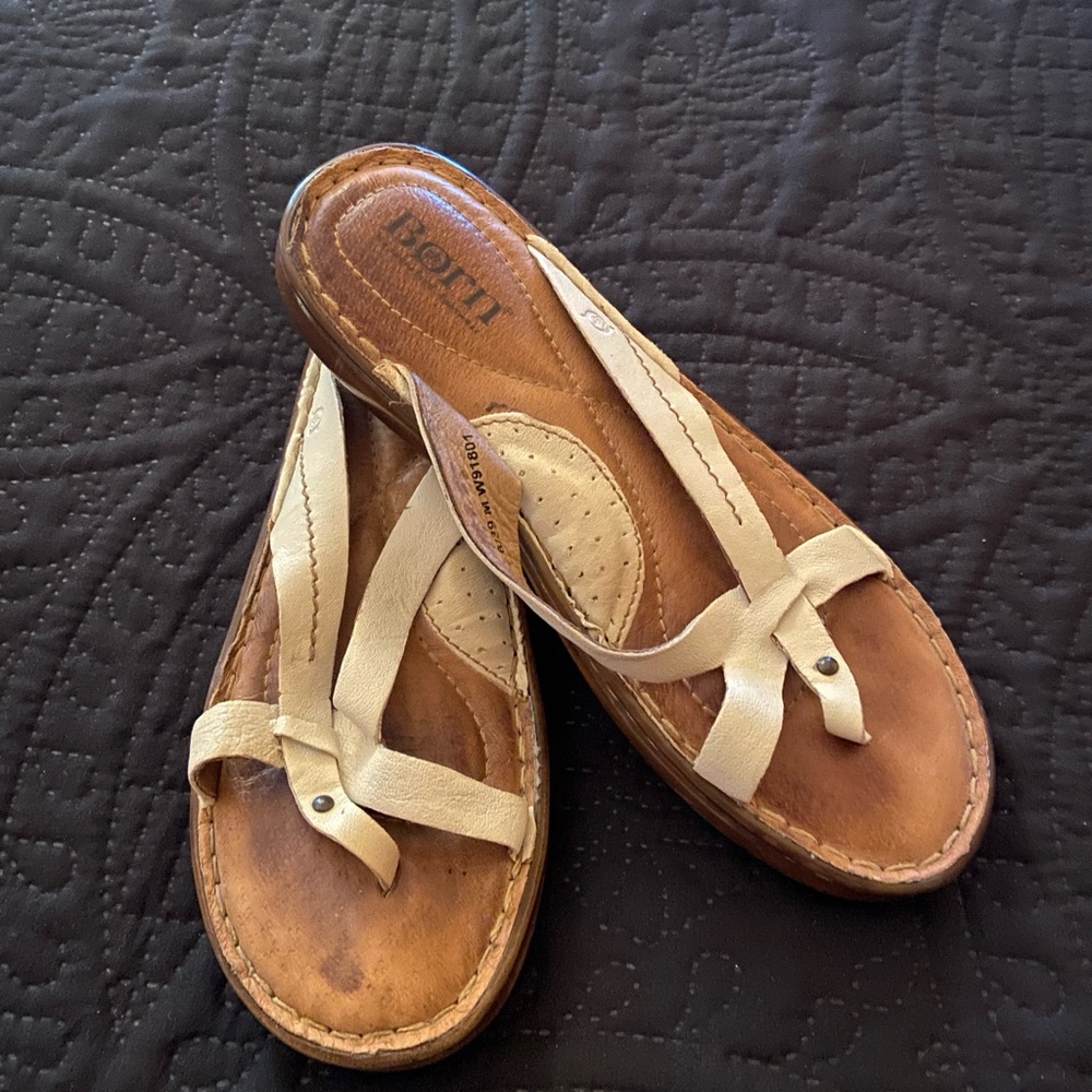 Born off white sandals